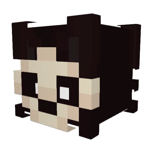Mokamou Minecraft avatar head, 3D render