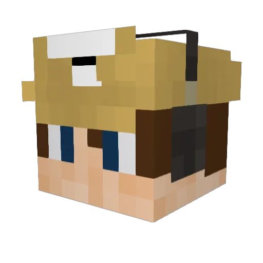 Mokasyno Minecraft avatar head, 3D render