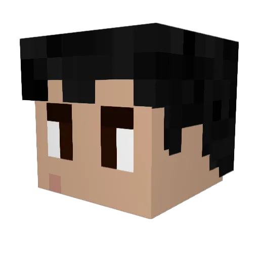 Mokeba Minecraft avatar head, 3D render
