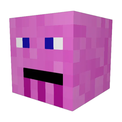 MokiLoki_1 Minecraft avatar head, 3D render