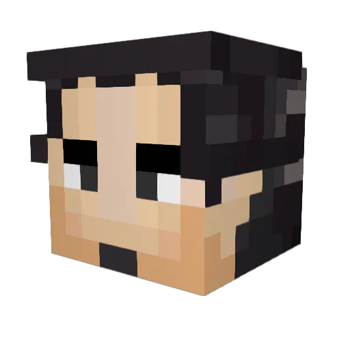 Mokiton Minecraft avatar head, 3D render
