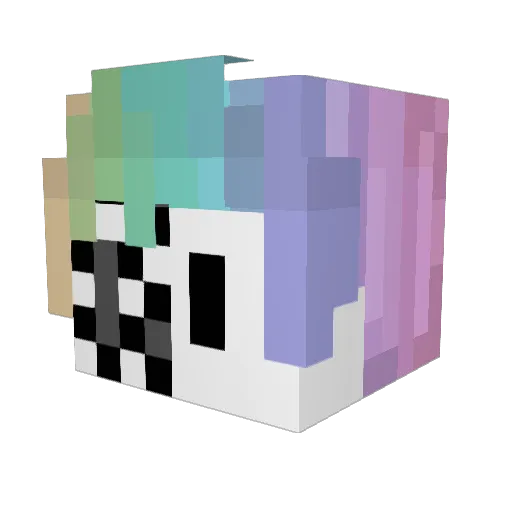Mokiu Minecraft avatar head, 3D render