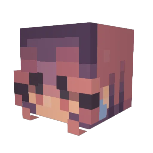 Mokkaroni Minecraft avatar head, 3D render