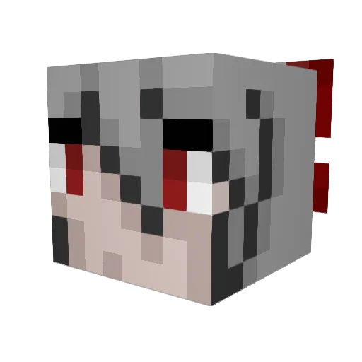 Mokou_Fujiwara Minecraft avatar head, 3D render