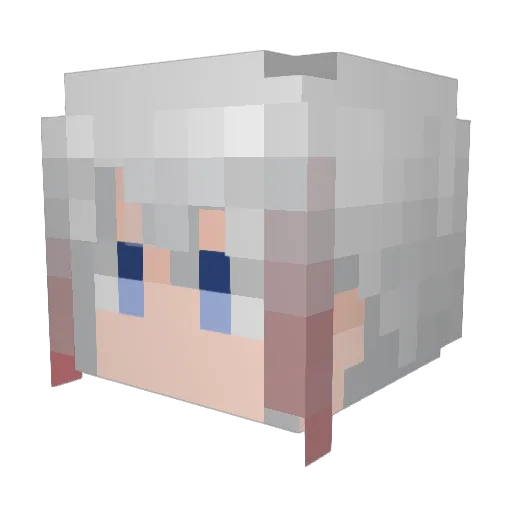 Mokou_Kirito Minecraft avatar head, 3D render