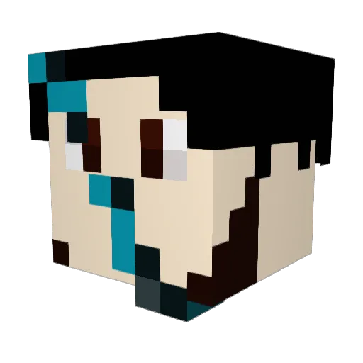 Mokrzyk Minecraft avatar head, 3D render