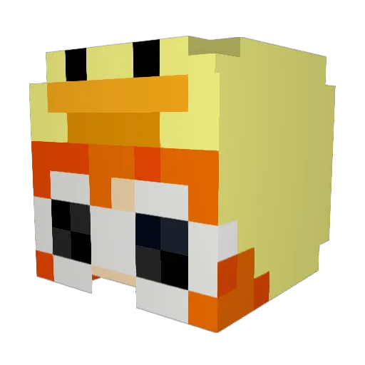 Mokujoku Minecraft avatar head, 3D render
