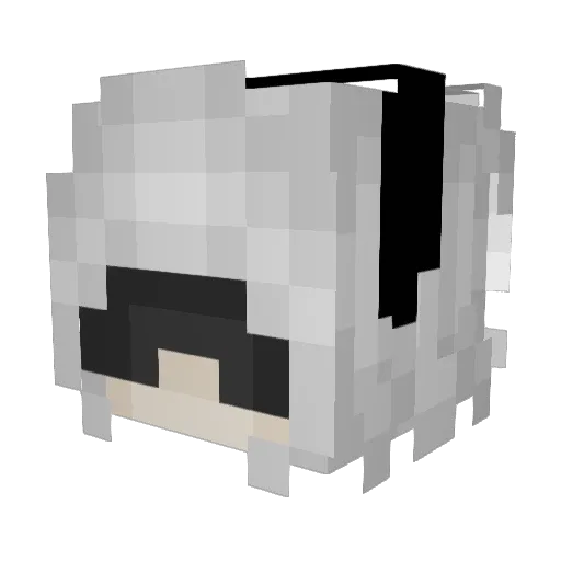Mokukiridashi Minecraft avatar head, 3D render