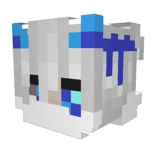 Mokuma Minecraft avatar head, 3D render