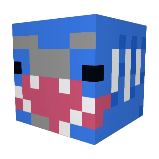 Molecular2 Minecraft avatar head, 3D render