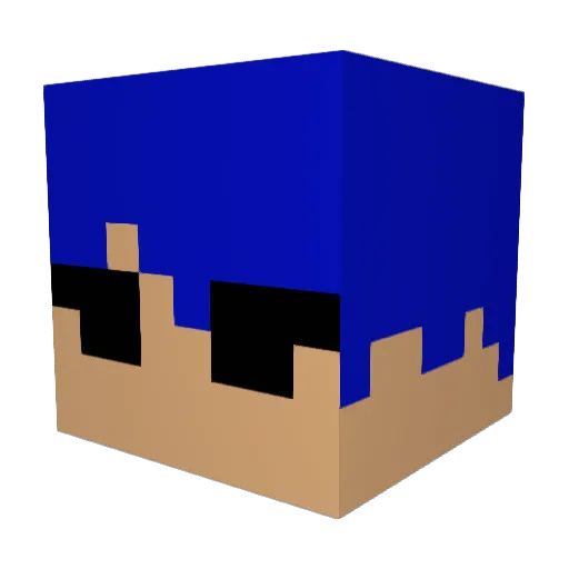 Molent Minecraft avatar head, 3D render