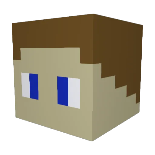 Molimil Minecraft avatar head, 3D render