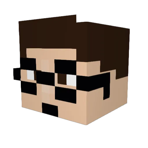 Molinelias Minecraft avatar head, 3D render