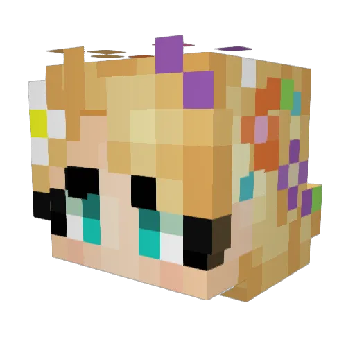 MollieWho Minecraft avatar head, 3D render