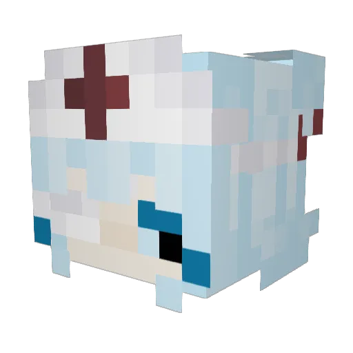 Molluscoid Minecraft avatar head, 3D render