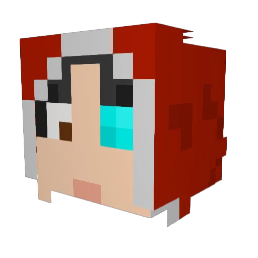 MollyCutlass Minecraft avatar head, 3D render