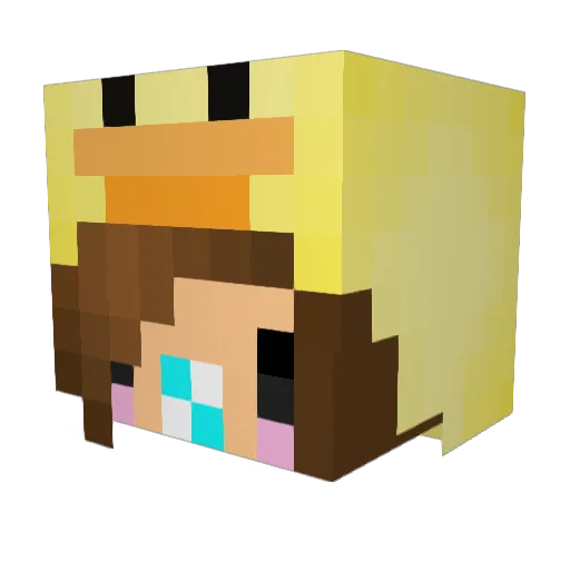 MollyMoMo Minecraft avatar head, 3D render