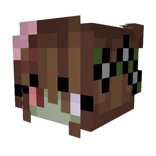 MollyMoodle Minecraft avatar head, 3D render