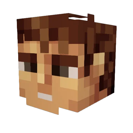 Molokei Minecraft avatar head, 3D render