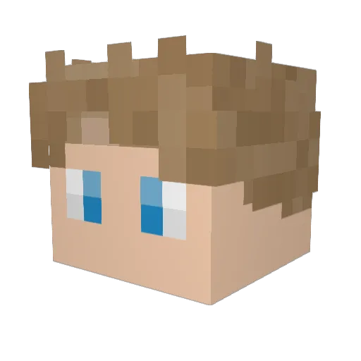 MolotovJ Minecraft avatar head, 3D render