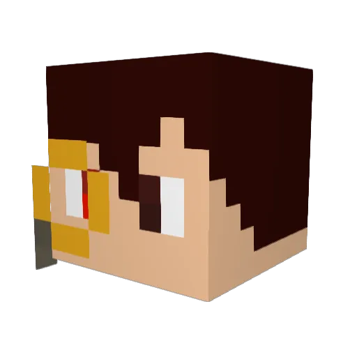 Moltenine Minecraft avatar head, 3D render