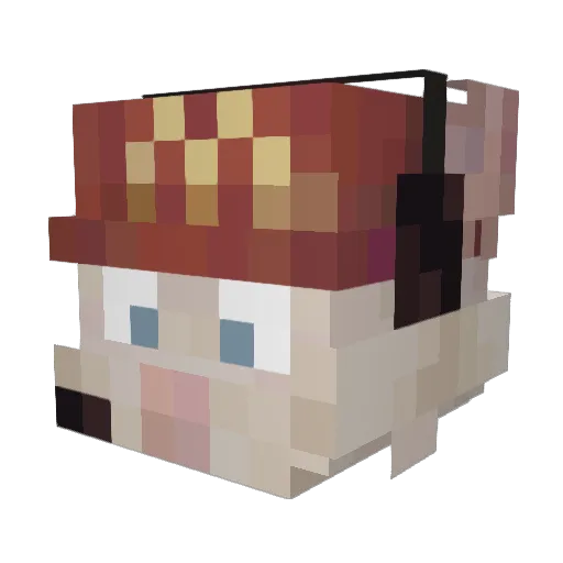 Molutovna Minecraft avatar head, 3D render
