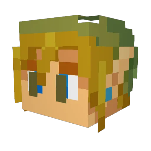 Molwan Minecraft avatar head, 3D render