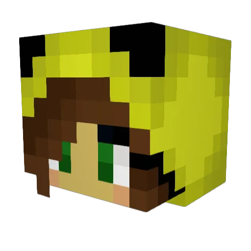 Mom0mi Minecraft avatar head, 3D render