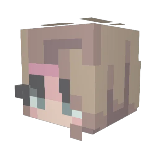 Momcel Minecraft avatar head, 3D render
