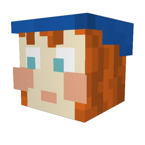 MommaDarling Minecraft avatar head, 3D render