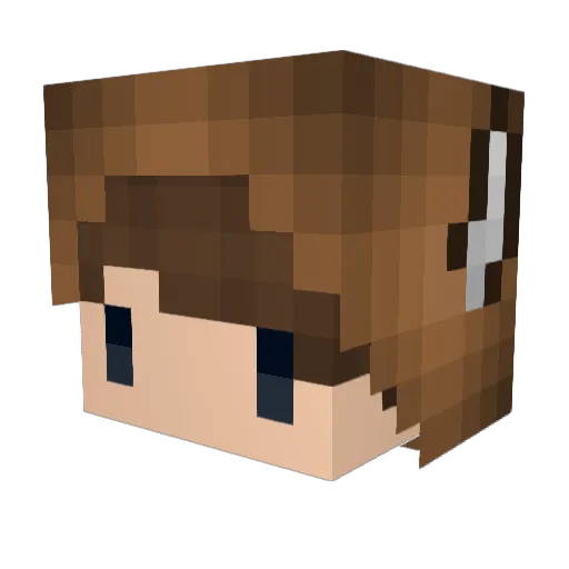 Mommactah Minecraft avatar head, 3D render