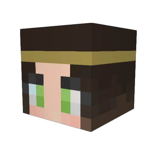 Mommatar Minecraft avatar head, 3D render