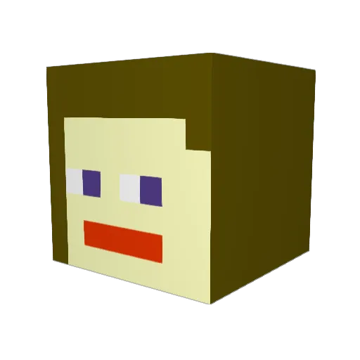 MommyPoopy Minecraft avatar head, 3D render