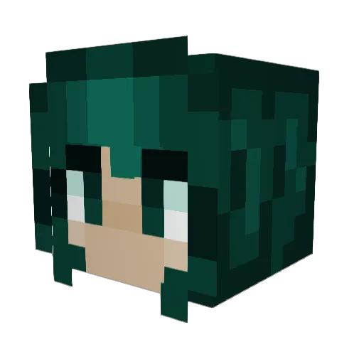 Mommzer Minecraft avatar head, 3D render