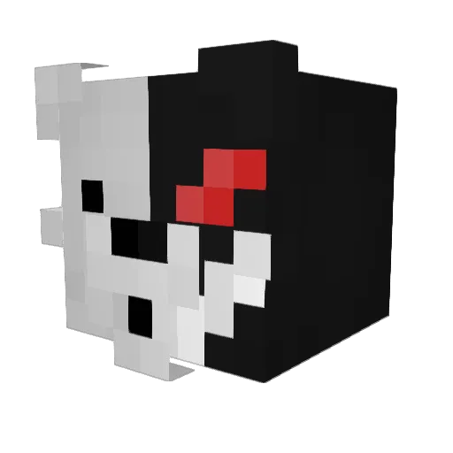 Momnokuma Minecraft avatar head, 3D render