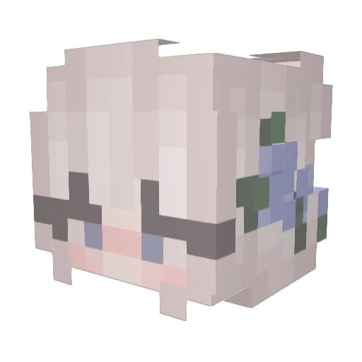 MomoIsHomo Minecraft avatar head, 3D render