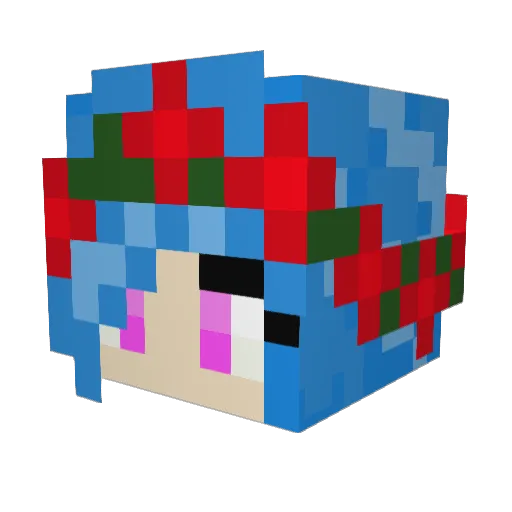 MomoNicorn Minecraft avatar head, 3D render