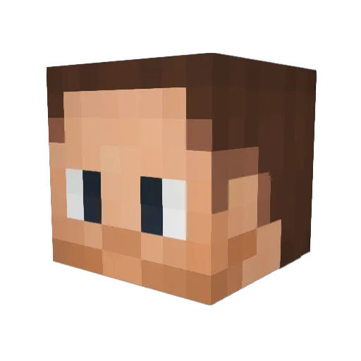 Momocrunch Minecraft avatar head, 3D render