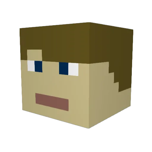 Momofighter Minecraft avatar head, 3D render