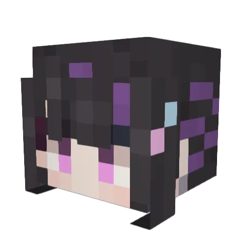 Momoketsu Minecraft avatar head, 3D render