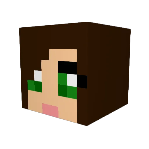 Momosarah Minecraft avatar head, 3D render