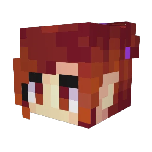 Momosita Minecraft avatar head, 3D render