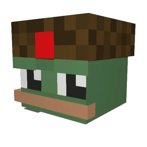 Momotosho Minecraft avatar head, 3D render