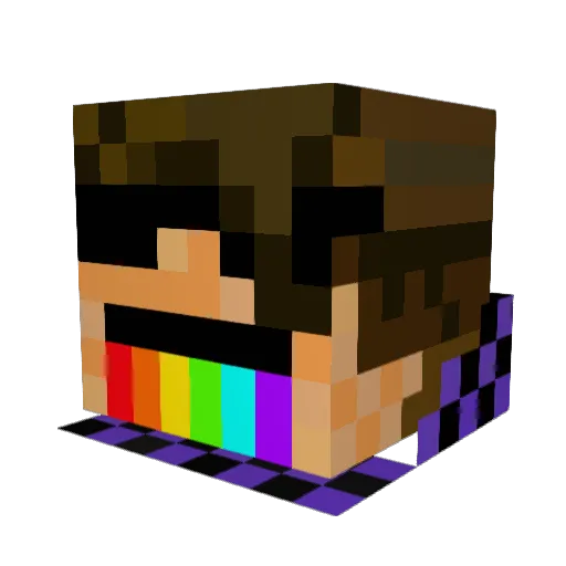 Momoyoko Minecraft avatar head, 3D render
