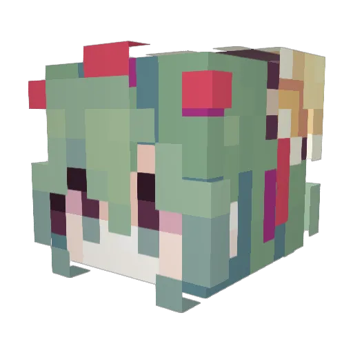 Momoyouta Minecraft avatar head, 3D render