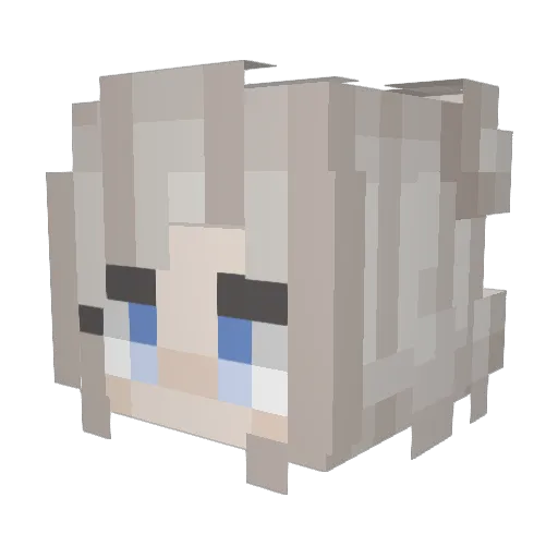 MonDya Minecraft avatar head, 3D render
