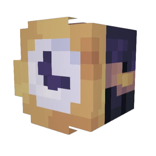 MonEthanu Minecraft avatar head, 3D render