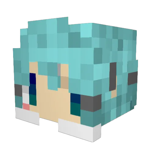 MonOnline Minecraft avatar head, 3D render