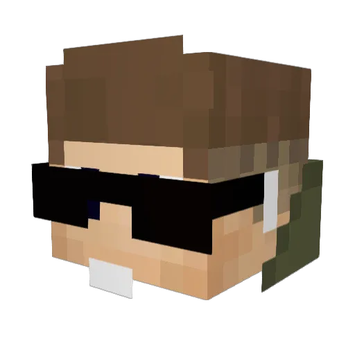 MonPlays Minecraft avatar head, 3D render