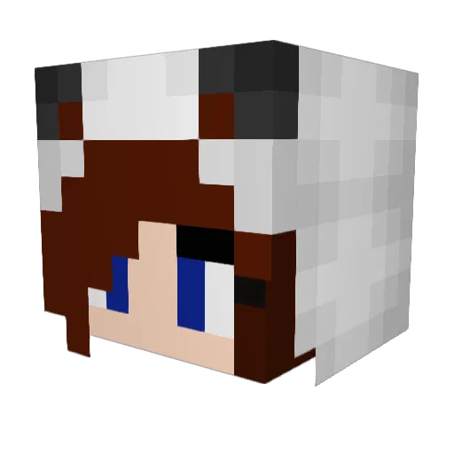 MonShiri Minecraft avatar head, 3D render